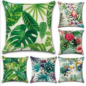 6pcs Tropical Happy Throw Pillows (new)